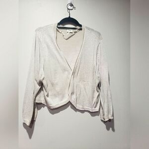 ✨️💲🖐🏾/CATO 22/24W 3/4 Sleeve BOLERO jacket with Silver tone